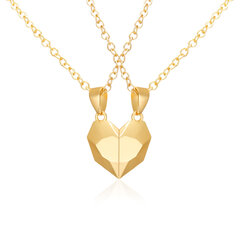 Золотое ожерелье из двух частей в форме сердца с магнитной застежкой цена и информация | Украшения на шею | 220.lv