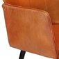 vidaXL atzveltnes krēsls ar kāju balstu, brūna dabīgā āda цена и информация | Atpūtas krēsli | 220.lv