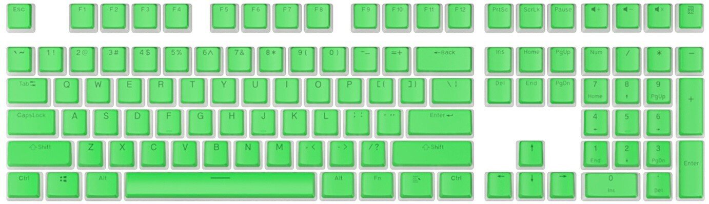 Royal Kludge Pudding PBT Keycaps 104 vnt. Grass green PBT ISO U cena un informācija | Klaviatūras | 220.lv