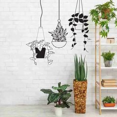 Vinila sienas uzlīme puķu podu botāniskais interjera dekors - 120 x 100 cm cena un informācija | Dekoratīvās uzlīmes | 220.lv
