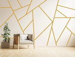 Vinila sienas uzlīmes Golden Stripes Interjera dekors - 18 gab. (3 x 200 cm)