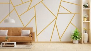 Виниловые наклейки на стену золотые полосы Декор интерьера - 18 шт. (3 х 200 см) цена и информация | Декоративные наклейки | 220.lv