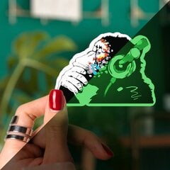 Виниловая наклейка Banksy Monkey Светящийся в темноте стикер - 7,6 х 5,5 см цена и информация | Декоративные наклейки | 220.lv
