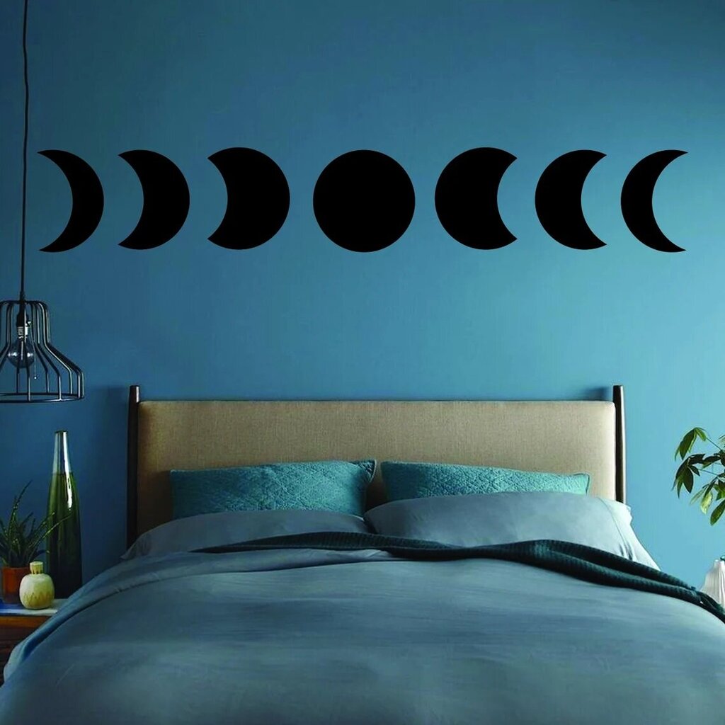 Vinila sienas uzlīme Moon Phases Interjera dekors - 220 x 35 cm cena un informācija | Dekoratīvās uzlīmes | 220.lv