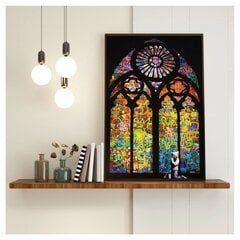 Sienas apdrukāts audekls Baznīcas vitrāžas un Praying Boy interjera dekors - 120 x 80 cm цена и информация | Картины | 220.lv