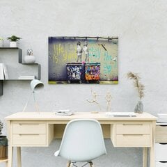 Banksy Life sienas apdruka Audekls Grafiti kanvas interjera dekors - 120 x 80 cm cena un informācija | Gleznas | 220.lv