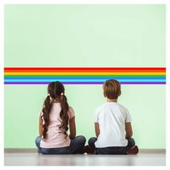 Vinila sienas uzlīme Rainbow Stripes Bright Uzlīme interjera dekorēšanai - 3 gab. (132 x 40 cm) cena un informācija | Dekoratīvās uzlīmes | 220.lv