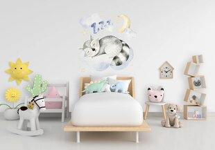 Vinila sienas uzlīme, jauka miega jenots dzīvnieka uzlīme, bērnu istabas dekors - 71 x 78 cm цена и информация | Декоративные наклейки | 220.lv
