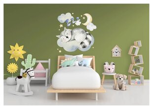 Vinila sienas uzlīme, jauka miega jenots dzīvnieka uzlīme, bērnu istabas dekors - 71 x 78 cm cena un informācija | Dekoratīvās uzlīmes | 220.lv