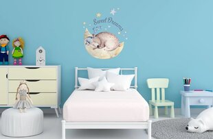 Vinila sienas uzlīme jauks guļošais lācis, bērniem guļamistabas uzlīme Lācītis - 71 x 78 cm cena un informācija | Dekoratīvās uzlīmes | 220.lv