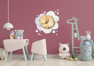 Vinila uzlīme uz sienas guļošo lapsas styker ar dzīvnieku dekoru bērnu istabai - 71 x 78 cm cena un informācija | Dekoratīvās uzlīmes | 220.lv