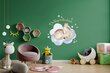 Vinila uzlīme uz sienas guļošo brieža uzlīmi ar dzīvniekiem pie bērnu istabas dekora - 71 x 78 cm cena un informācija | Dekoratīvās uzlīmes | 220.lv