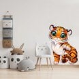 Виниловая наклейка на стену Милый тигр Стикер с животным Декор летской комнаты - 100 х 73 см