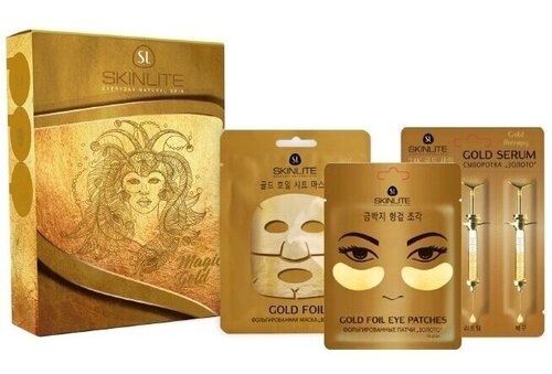 Набор масок для лица Skinlite Magic Gold, 3 шт. цена и информация | Маски для лица, патчи для глаз | 220.lv