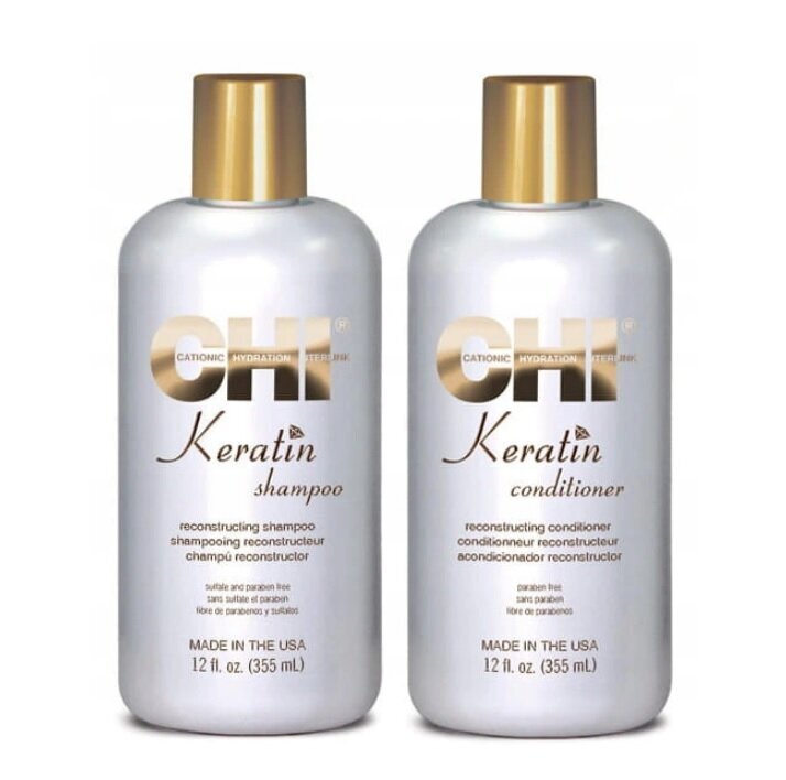 CHI Keratin komplekts: šampūns, 355 ml + kondicionieris, 355 ml цена и информация | Šampūni | 220.lv