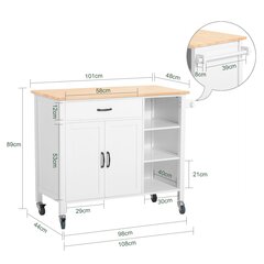 Кухонный шкаф SoBuy FKW103-WN, белый цвет цена и информация | Кухонные шкафчики | 220.lv