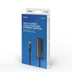 Adapteris Savio USB-C 3.1 Gen 1 - RJ-45 Gigabit Ethernet цена и информация | Адаптеры и USB разветвители | 220.lv