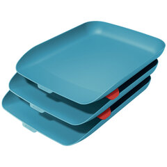 Set of organiser trays Leitz Cosy Zils A4 polistirols 3 gb. (27,4 x 12 x 45,6 cm) cena un informācija | Kancelejas preces | 220.lv