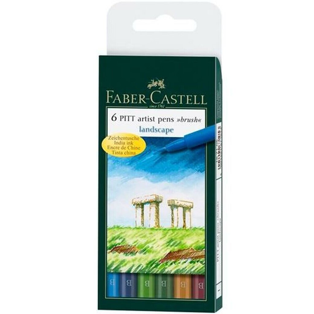 Flomasteru Komplekts Faber-Castell Pitt Artist Landscape Atvejis 5 gb. cena un informācija | Rakstāmpiederumi | 220.lv