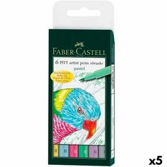 Flomasteru Komplekts Faber-Castell Pitt Artist Atvejis Pīrāgs 5 gb. cena un informācija | Modelēšanas un zīmēšanas piederumi | 220.lv