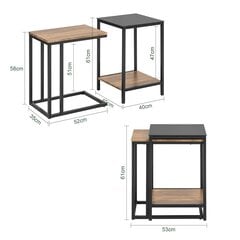 Набор из 2 журнальных столиков SoBuy FBT99-F, коричневый/черный цвет цена и информация | Журнальные столики | 220.lv