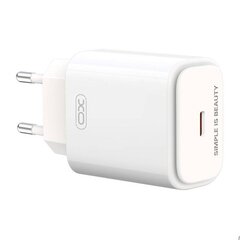 XO Сетевое зарядное устройство XO L90B, USB-C, PD 20 Вт + QC 3.0 18 Вт (белое) цена и информация | Зарядные устройства для телефонов | 220.lv