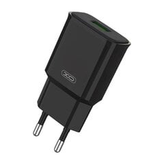 XO Зарядное устройство XO L92D, 1x USB, 18 Вт, QC 3.0 (черный) цена и информация | Зарядные устройства для телефонов | 220.lv