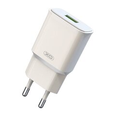 XO Сетевое зарядное устройство XO L92D, 1x USB, 18 Вт, QC 3.0 (белое) цена и информация | Зарядные устройства для телефонов | 220.lv