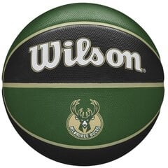 Wilson NBA Team Milwaukee Bucks Ball, unisex basketball balls , Zaļa cena un informācija | Wilson Sporta preces | 220.lv