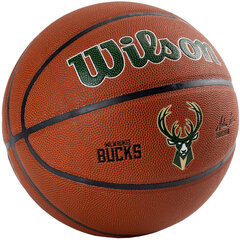 Wilson Team Alliance Milwaukee Bucks Ball, unisex basketball balls , коричневый цена и информация | Баскетбольные мячи | 220.lv
