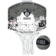 Wilson NBA Team Brooklyn Nets Mini Hoop, unisex basketball backboards, серый цена и информация | Баскетбольные щиты | 220.lv