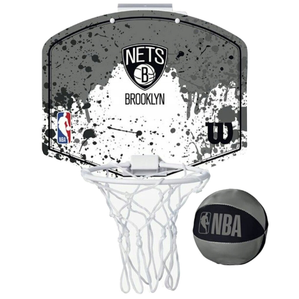 Wilson NBA Team Brooklyn Nets Mini Hoop, unisex basketball backboards, Pelēka цена и информация | Basketbola grozi | 220.lv