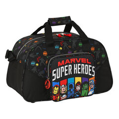 Спортивная сумка The Avengers Super heroes, чёрная, 40 x 24 x 23 cм цена и информация | Рюкзаки и сумки | 220.lv