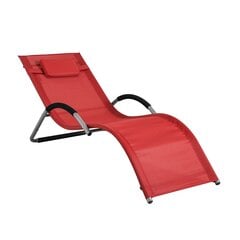 Zvilnis SoBuy OGS38-R, sarkans cena un informācija | Sauļošanās krēsli | 220.lv