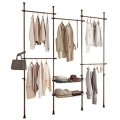 Открытый шкаф для одежды SoBuy KLS04-BR, коричневый цена и информация | Шкафы | 220.lv