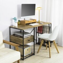 Письменный стол SoBuy FWT61-N, коричневый цвет цена и информация | Компьютерные, письменные столы | 220.lv