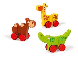 Magnētiskie dzīvnieki Rolling safari, Scratch Preschool, 6181032 3 gab. cena un informācija | Attīstošās rotaļlietas | 220.lv