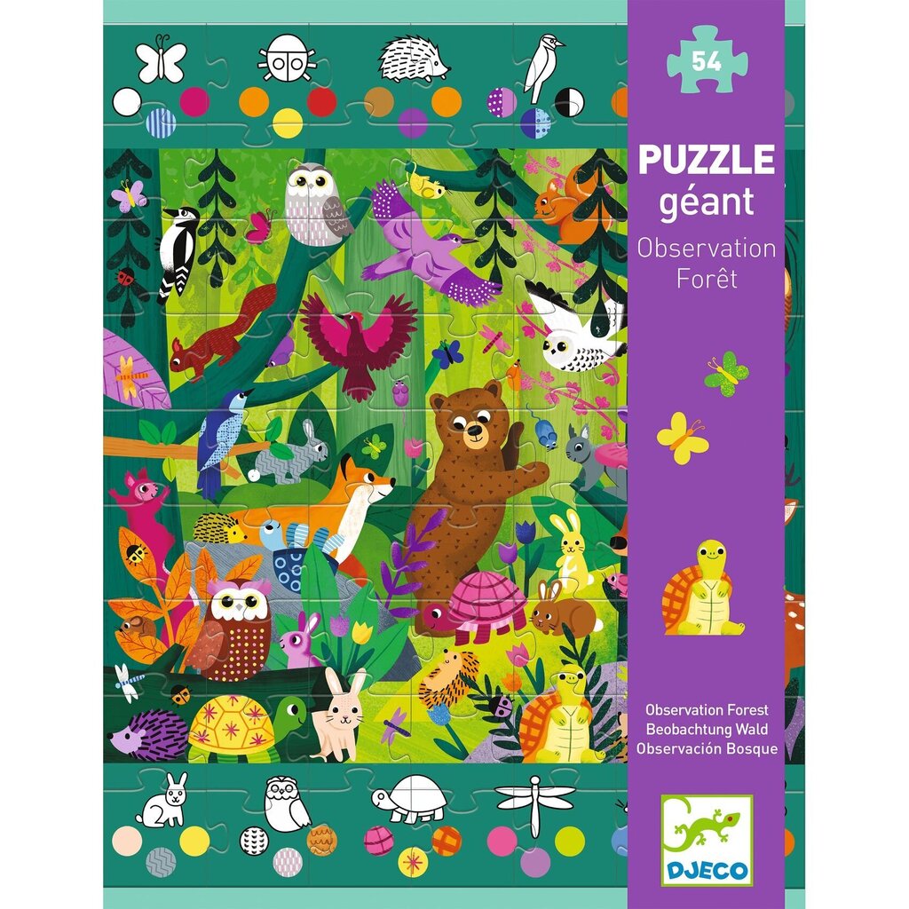 Lielizmēra puzle ar spēles elementu - Izpētes mežs (54 gab.), DJECO DJ07149 cena un informācija | Puzles, 3D puzles | 220.lv