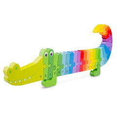 Большая деревянная головоломка с алфавитом Крокодил, New Classic Toys, 10532 цена и информация | Развивающие игрушки | 220.lv