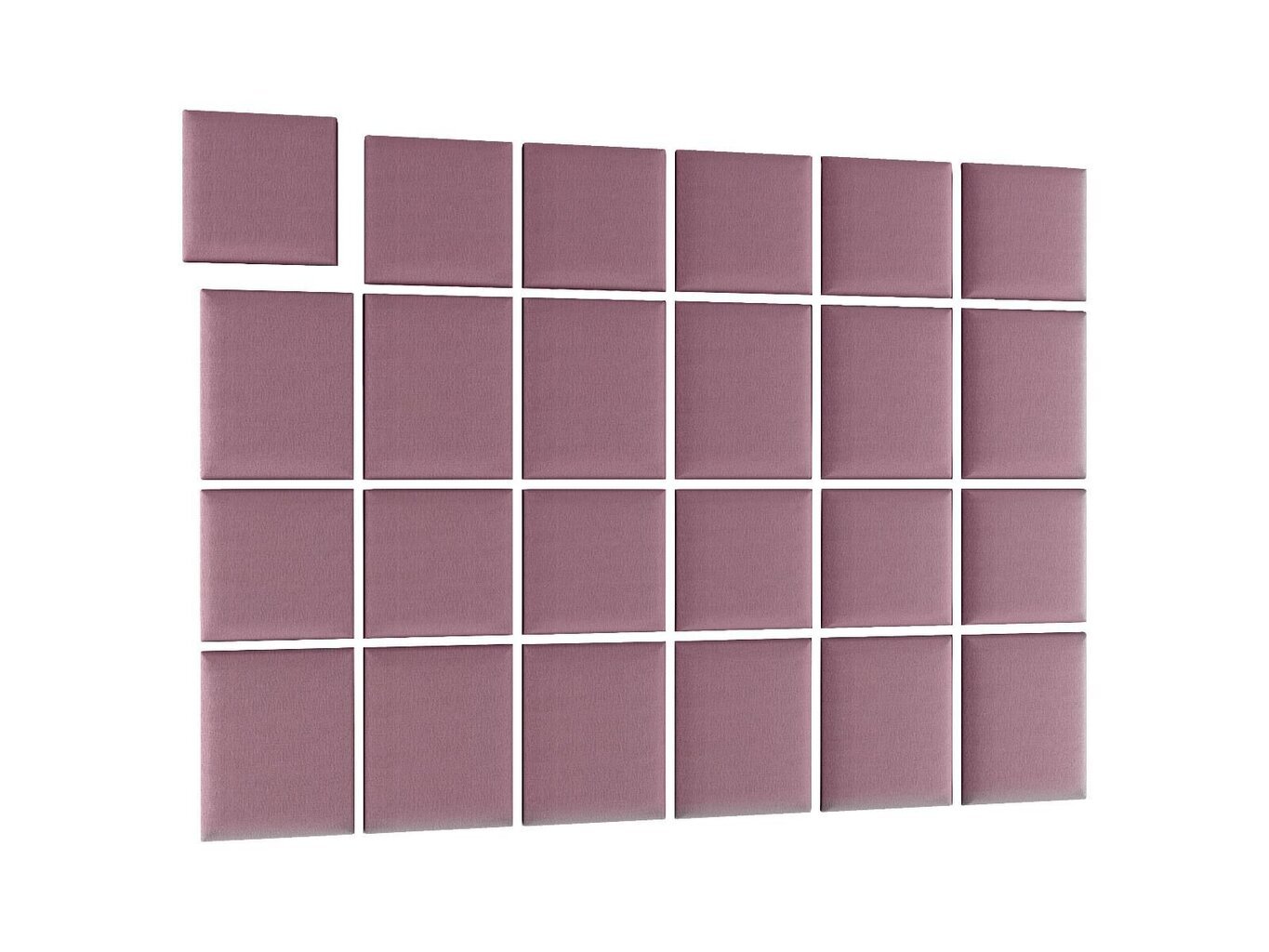Mīksto sienu plākšņu komplekts NORE Quadratta Monolith 63, rozā cena un informācija | Mīkstie sienas paneļi | 220.lv