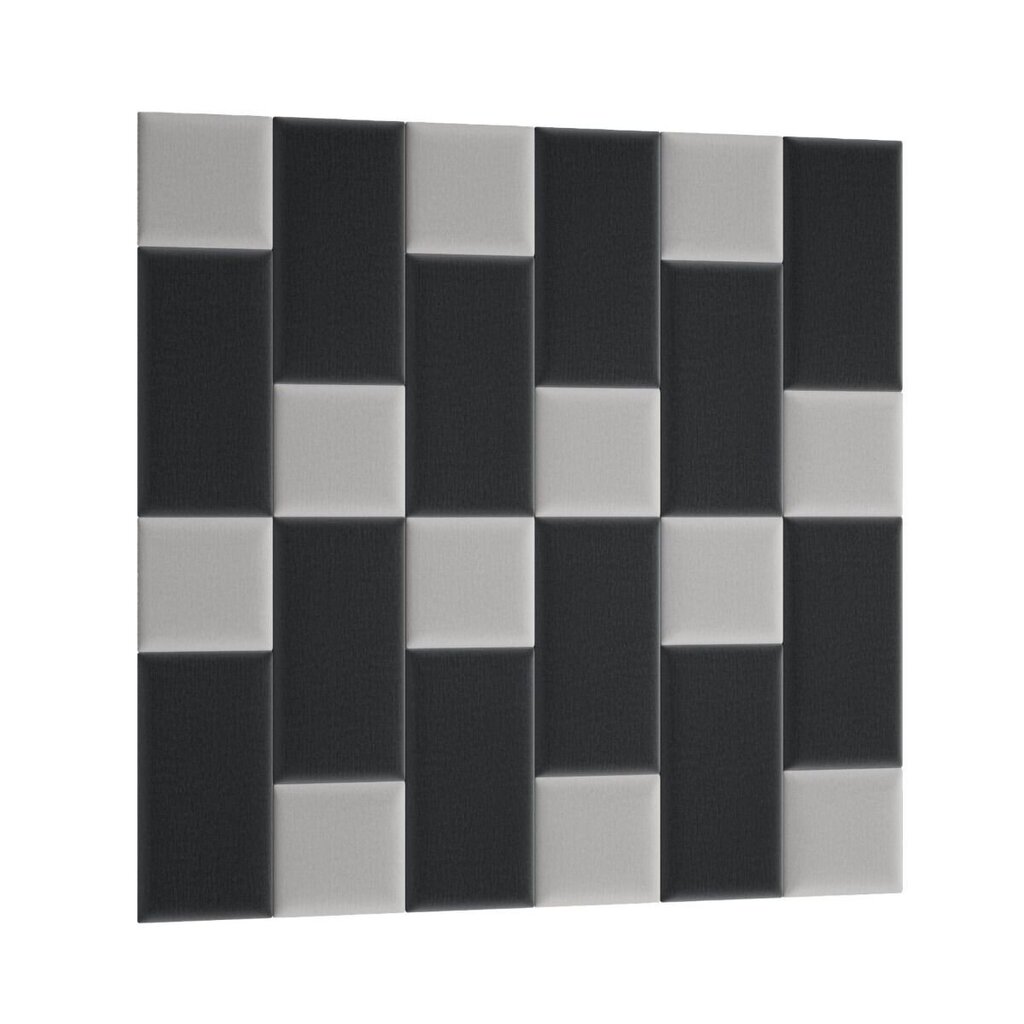 Mīksto sienu plākšņu komplekts NORE Quadratta Monolith 84/97, melns/pelēks cena un informācija | Mīkstie sienas paneļi | 220.lv