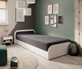 Кровать NORE Parys Sawana 05, 90x200 см, серый/белый цвет цена и информация | Кровати | 220.lv