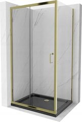 Dušas kabīne Mexen Apia ar paliktni un sifonu, Gold+Black/Gold, 100x70,80,90,100 cm cena un informācija | Dušas kabīnes | 220.lv