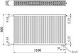 Radiators Mexen CV22, 600 x 1100 mm, 1818 W, apakšējais savienojums цена и информация | Apkures radiatori | 220.lv