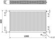 Radiators Mexen CV22, 600 x 1000 mm, 1653 W, apakšējais savienojums цена и информация | Apkures radiatori | 220.lv