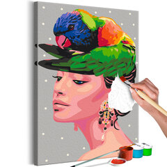 DIY glezna uz audekla - Parrot on the Head cena un informācija | Gleznas pēc numuriem | 220.lv