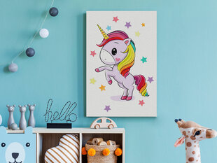 DIY glezna uz audekla - Rainbow Unicorn cena un informācija | Gleznas pēc numuriem | 220.lv