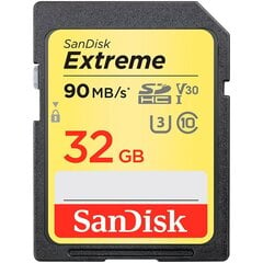 SanDisk Extreme SDHC 32GB цена и информация | Карты памяти для фотоаппаратов | 220.lv