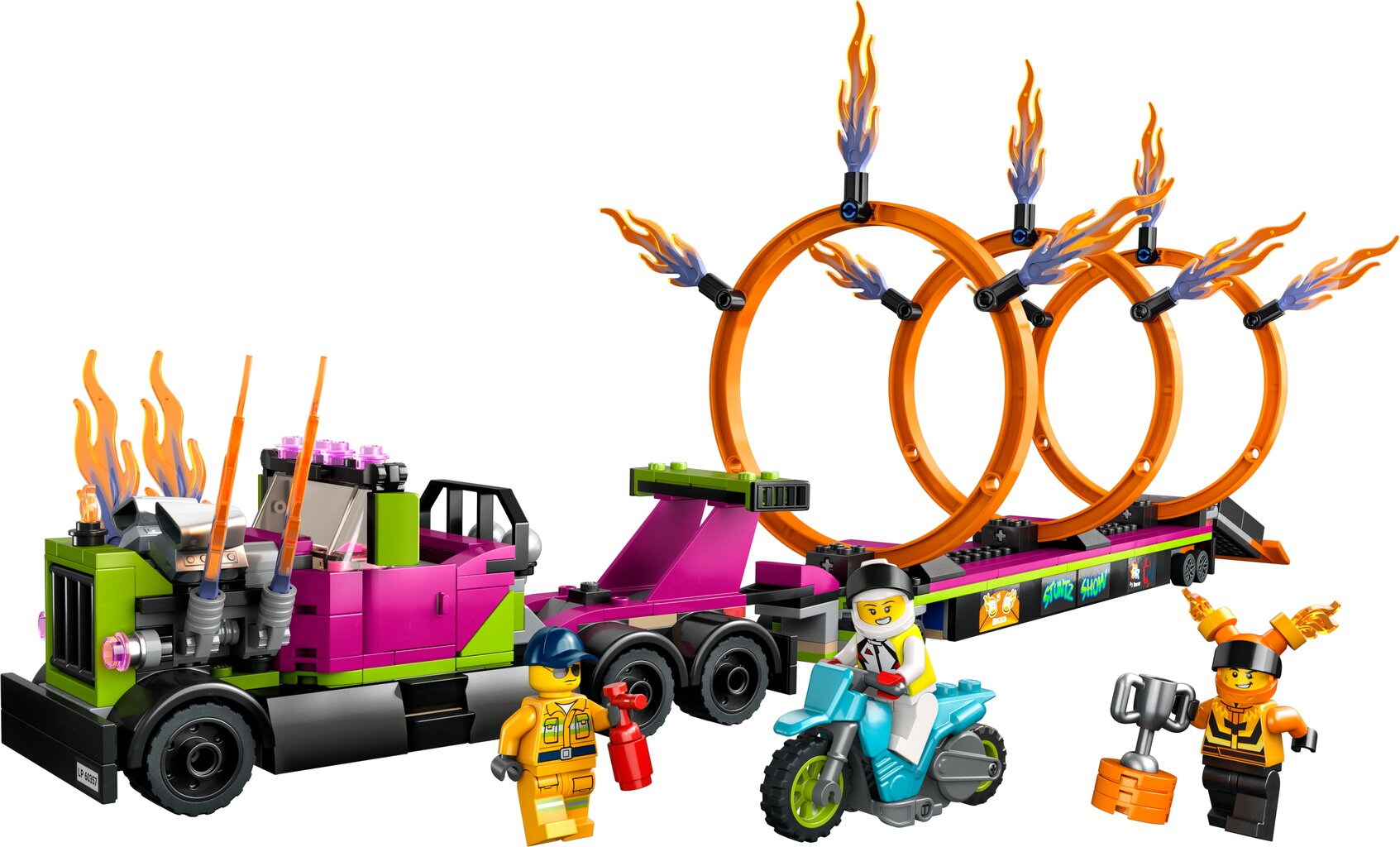 60357 LEGO® City Triku auto un uguns riņķu izaicinājums cena un informācija | Konstruktori | 220.lv