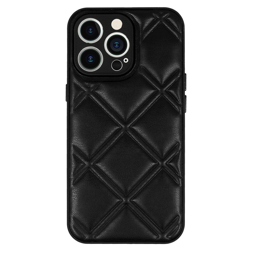 Vāciņš Leather 3D - iPhone 13 D3, melns цена и информация | Telefonu vāciņi, maciņi | 220.lv